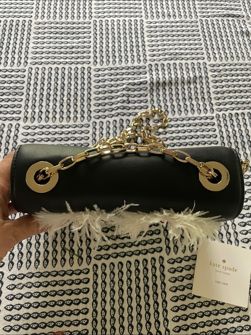 kate spade Black Crossbody with Pink Faux-Fur Eye Details - Picture 13 of 13